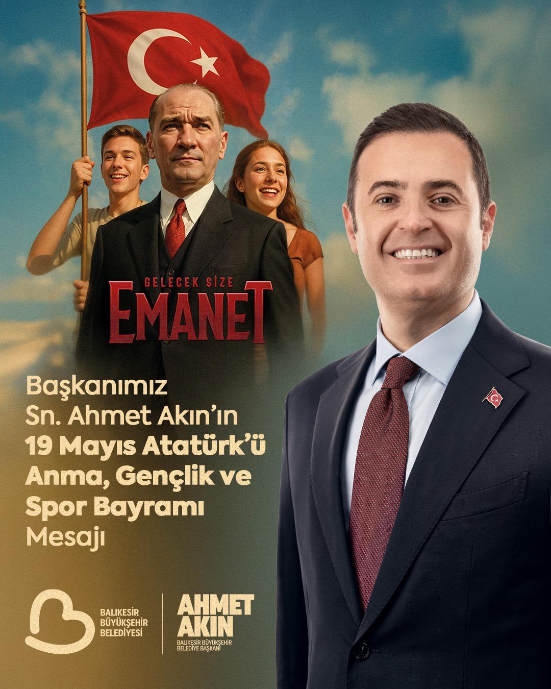 BAŞKAN AKIN DAN 19 MAYIS MESAJI