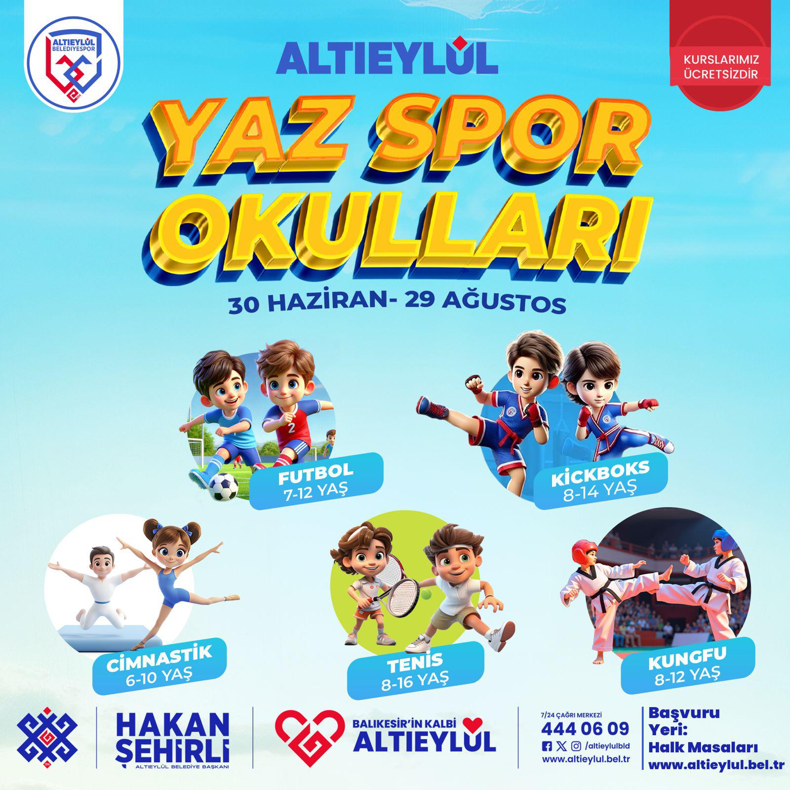 ALTIEYLÜL’DEN ÜCRETSİZ YAZ SPOR OKULLARI