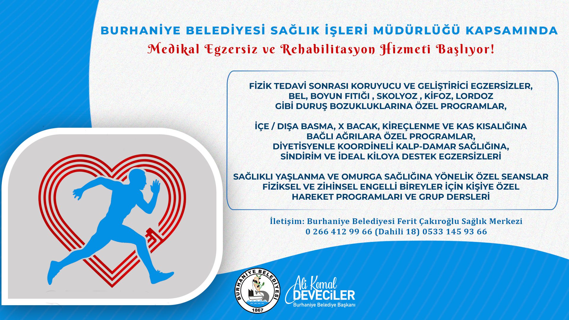 BURHANİYE BELEDİYESİ SAĞLIK İŞLERİ MÜDÜRLÜĞÜ’NDEN MEDİKAL EGZERSİZ VE REHABİLİTASYON HİZMETİ