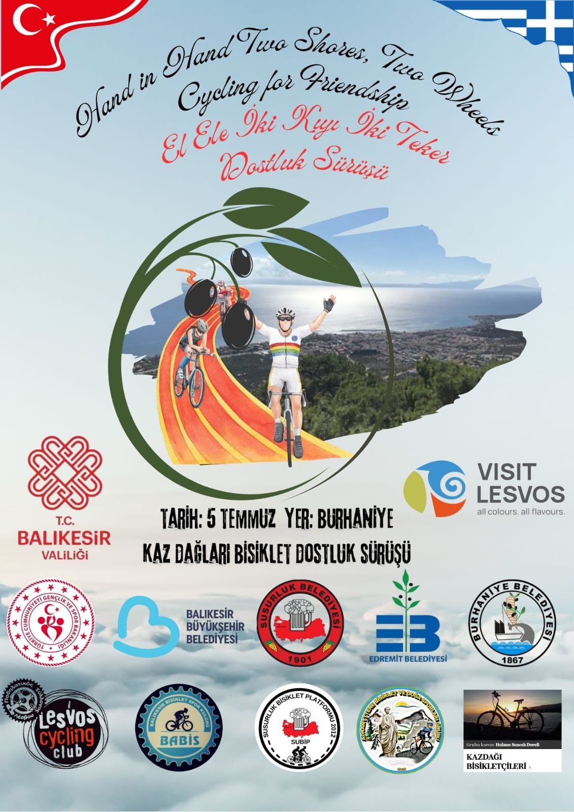Türkiye ve Yunanistanı Kaz Dağları Bisiklet Dostluk Sürüşü birleştirecek