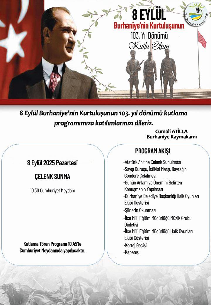 BURHANİYE’NİN KURTULUŞUNUN 103. YILI DOLU DOLU KUTLANACAK
