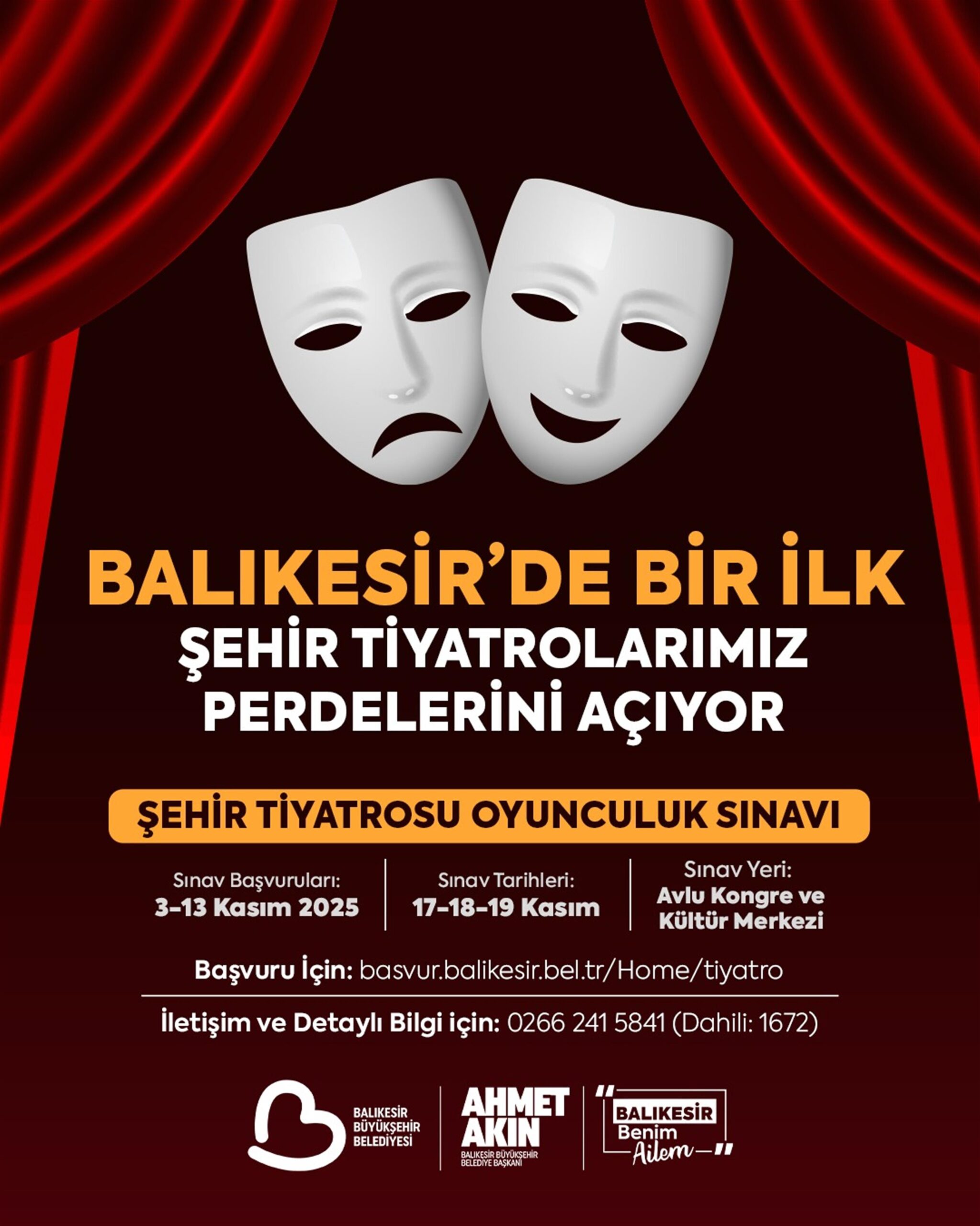 Başkan Akın Şehir Tiyatrosu nu kuruyor