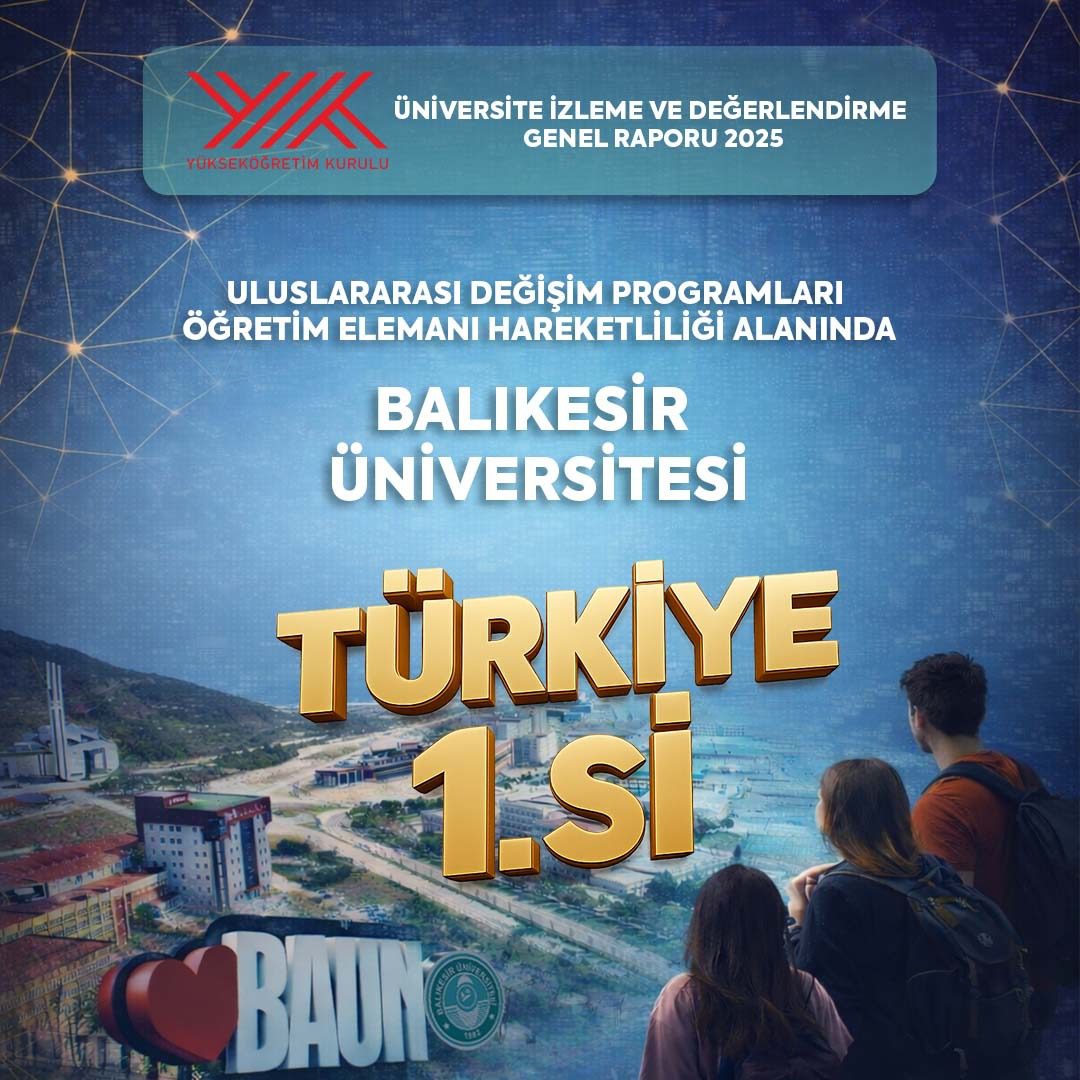 BAÜN Uluslararası Akademik Hareketlilikte Türkiye Birincisi Oldu