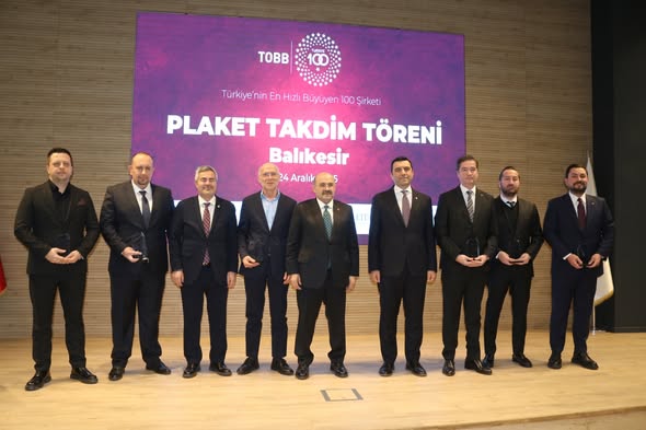 TÜRKİYE’NİN EN HIZLI BÜYÜYEN ŞİRKETLERİ” LİSTESİNDE YER ALAN BALIKESİRLİ FİRMALARA PLAKET TAKDİM EDİLDİ