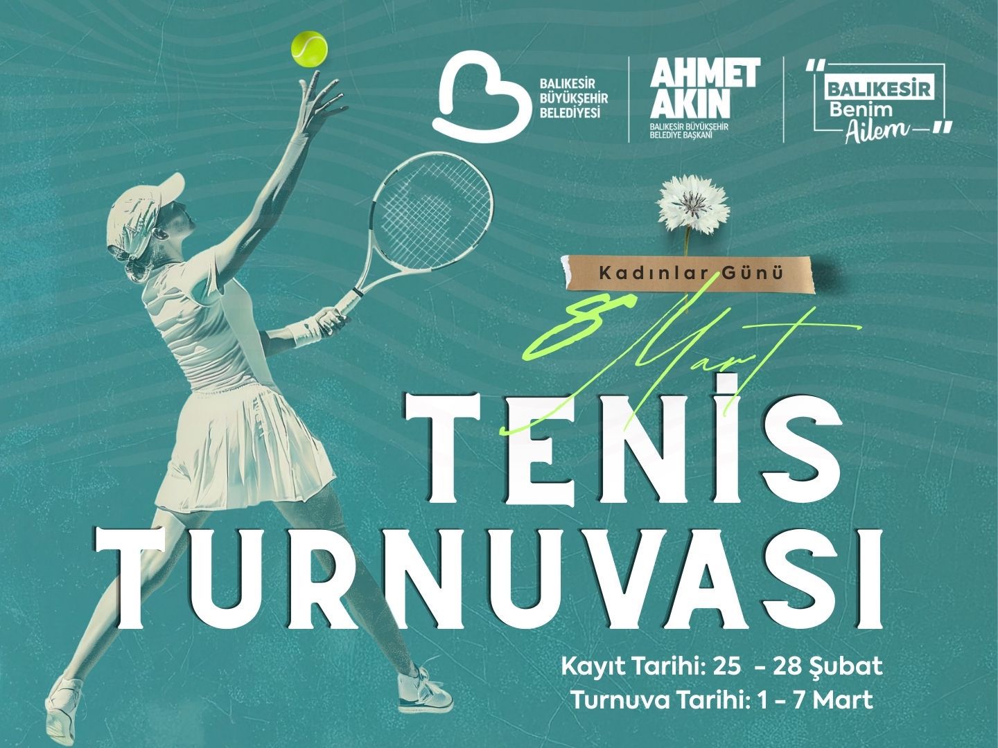 Büyükşehir Dünya Kadınlar Gününde tenis heyecanı yaşatacak