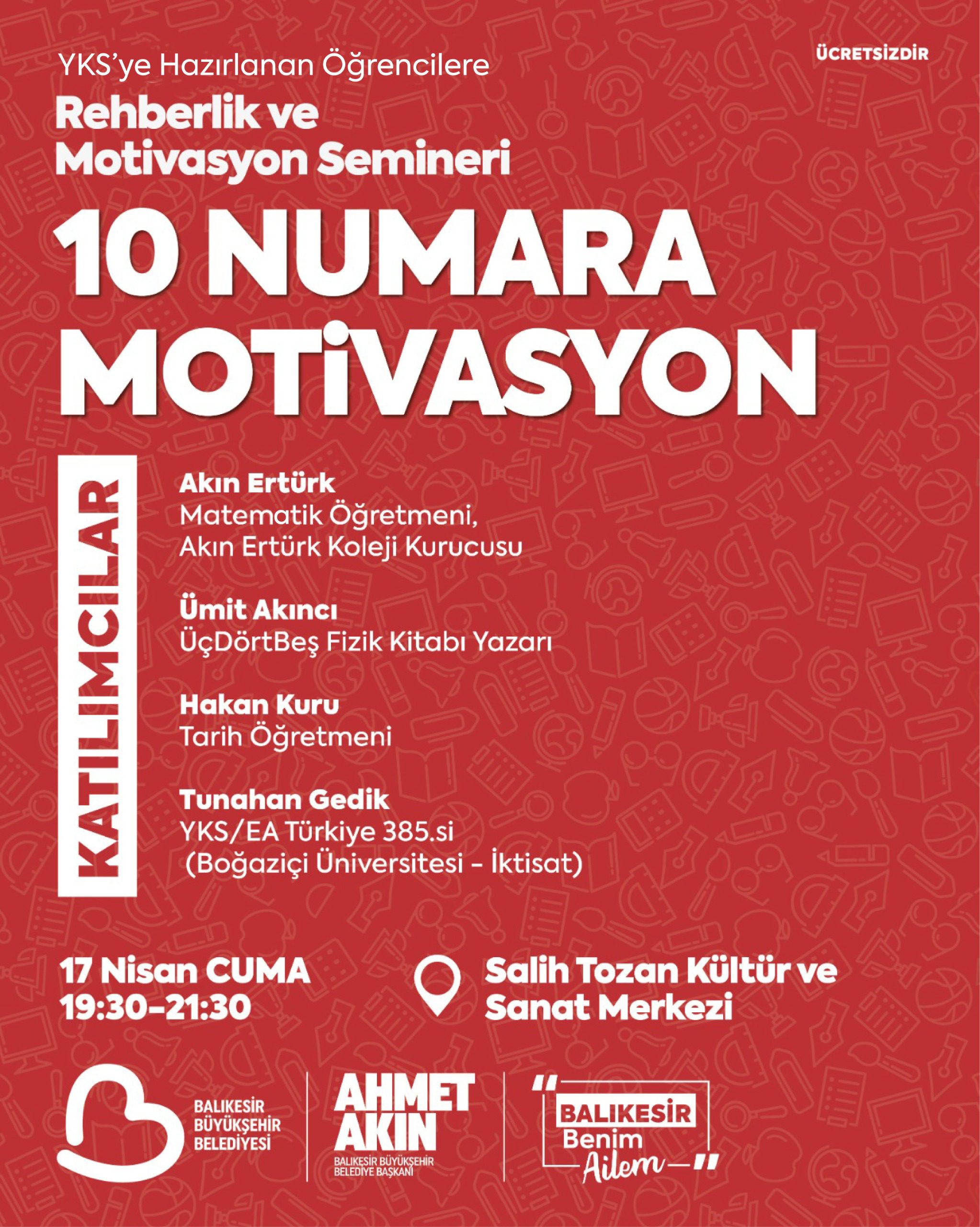 10 Numara Motivasyon’, gençlere sınav sürecinde destek olmaya geliyor