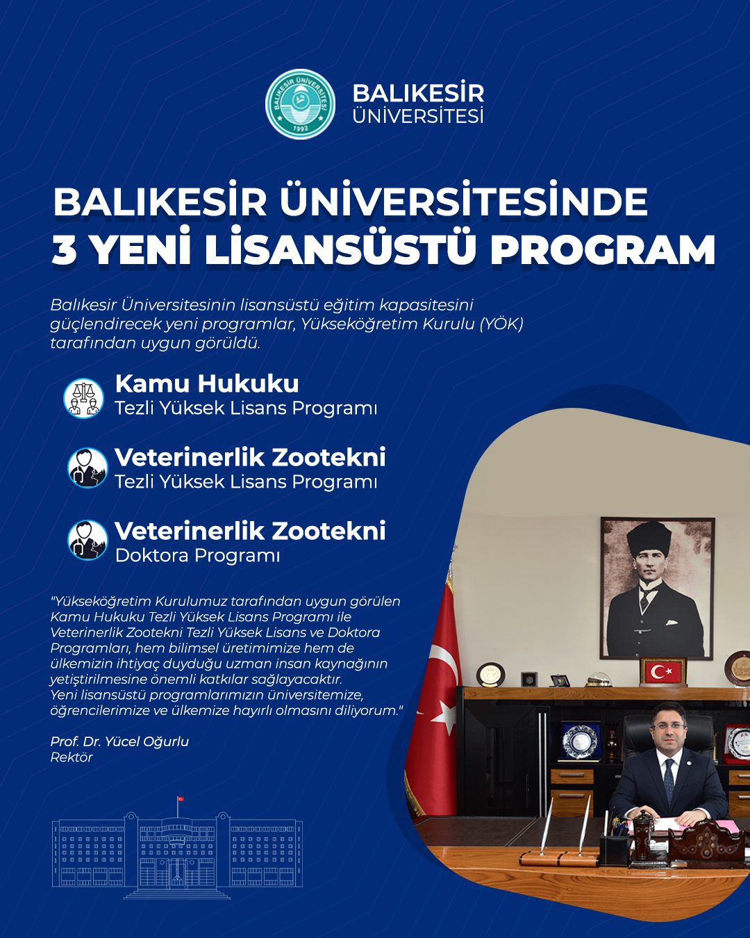 YÖK’ten Balıkesir Üniversitesine Yeni Lisansüstü Program Onayı
