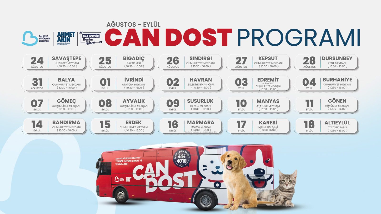 Can Dost’un Ağustos-Eylül Programı Savaştepe’den Başladı